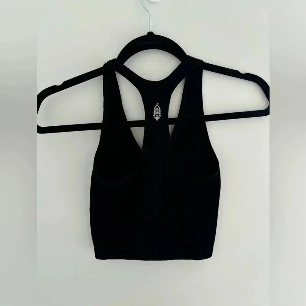 Free People Free Throw Crop Tank in Black NWT - Picture 6 of 6